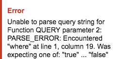 query parse error